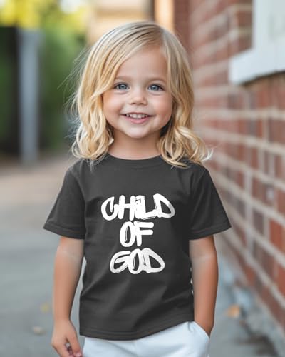 Image of Christian T-Shirts Child of God Shirt Kids Toddler Cute Girls Boys Short Sleeve Tops Graphic I'm A Child of God Tee 2-8 Years