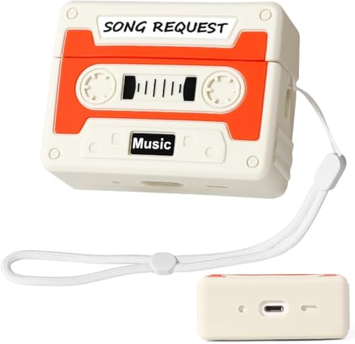 Image of Meyaar Silicone Case for Apple Airpods Pro 3 (2025) Cute Design for Airpods Pro 3 with Keychain Shockproof Protective Case Cover (Cassette Tape)