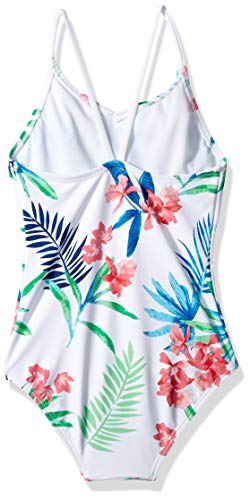 Kanu Surf Girls' Daisy Beach Sport 1-Piece Swimsuit, Leonie Floral White, 10 - Image 3