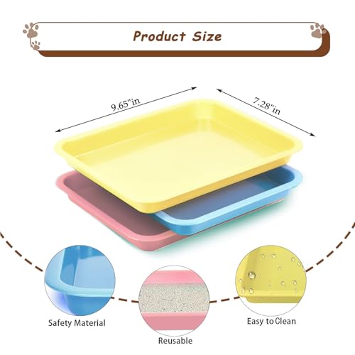 Kitten Litter Box pequeño 3 pcs con pala plástico miniatura 3