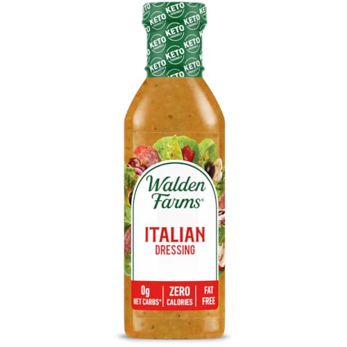 Walden Farms Italian Herb Dressing – Low Carb, Calorie-Free, Gluten-Free, Keto-Friendly, Sugar-Free, Fat-Free, Dairy-Free Classic Italian Dressing – 12 oz Bottle