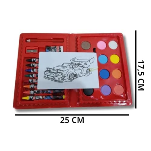 Kit Maleta Vermelha De Pintura Com 24 Peças Formula 1 Toy King TK-CR01