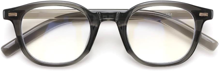 B1219 Blue Light Cut Glasses, Date Glasses, Thick Cell Frame, PC Glasses, No Degree, Transparent Lens, For Computers, Small Face Effect, Wellington Shape, Fashionable, Stylish, Men's