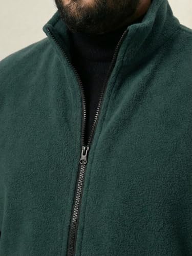 Image of UNSTD Men Plus Size Fleece Jacket for Men Standard Length | Winter Wear Full Sleeves Zipper Jacket | Warm & Comfortable Big and Tall Jacket