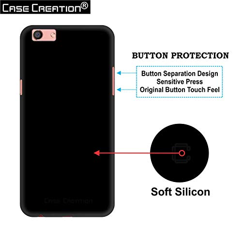 Image of Case Creation for OppoF3 2017 Back case, Oppo F3 Slim Flexible Smart Look case with 360 Camera All Angle Protection (Pure Black)