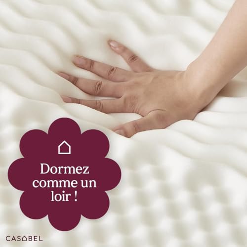CASABEL Surmatelas Mousse à Mémoire de Forme 5cm, 140x190cm, Blanc – vue 7