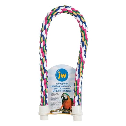 JW Pet Comfy Perch For Birds Flexible Multi-color Rope, Large - 36" Length