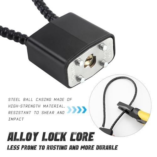 2 Piezas Candado Cable Acero, Candado de Cable de Seguridad con Llave para Bicicletas, Armarios y Maletas (negro) - imagen 3