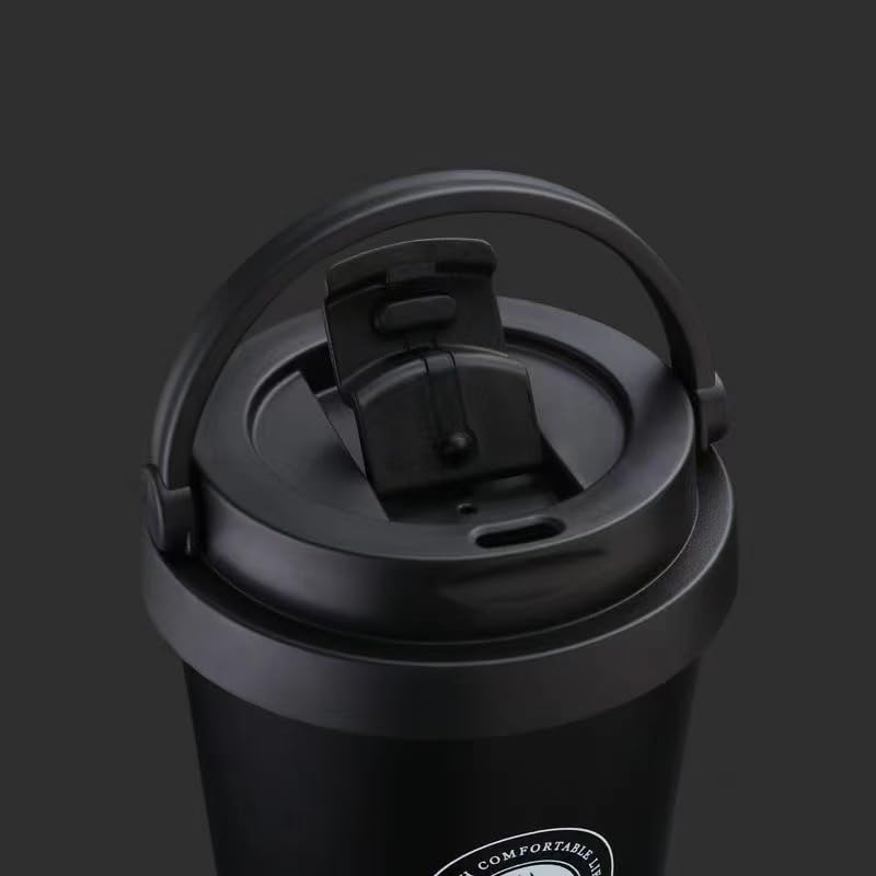 16 OZ Insulated Coffee Mug, Travel Coffee Mug with Leakproof Lid, Coffee Tumbler with Handle, 304 Stainless Steel Mug, Double Walled Vacuum Insulated Mug, Black - Image 4