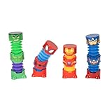 CHUBU POP Marvel Figures 4-Pack Officially Licensed Bendable Fun Iconic Characters, Great Sensory Fidget Play Pop Out Tubes
