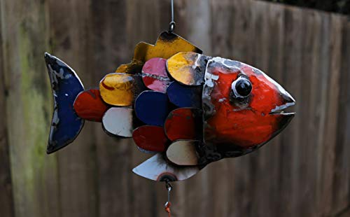 Upcycled Oil Drum Wind Chime - Fish - Cohasset Gifts And Garden - Upcycled, Recycled, Mobile, Yard/Garden Art, Beach House, Handmade #TOP3