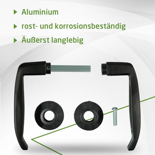 Amig - Türgriffgarnitur aus Aluminium | Modernes Design Schwarz | Ergonomischer Türknauf für Innen- und Außentüren | Korrosionsbeständig | Schwarz | 105x40 mm | Aluminium