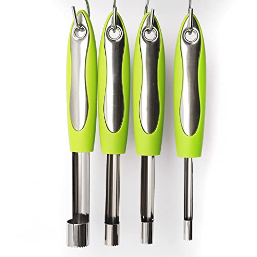 Apple Corer Set Of 4 Sizes, Corer And Pitter With Comfortable Rubber Handle, For Fruit, Vegetables, Apples, Pears, Cherries, Jujubes And Red Dates #TOP6