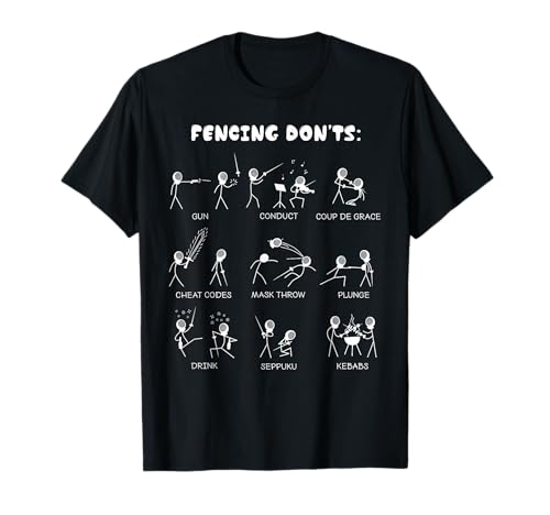 Fencing Funny T-Shirt - Don't Cartoon Tee & Gift T-Shirt