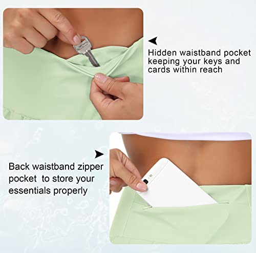 Image of THE GYM PEOPLE Womens High Waisted Running Shorts Quick Dry Athletic Workout Shorts with Mesh Liner Zipper Pockets