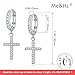 Me&Hz Sterling Silver Plated Cross Earrings Silver Huggie Hoop Earrings Cubic Zirconia Cross Charm Dangle Drop Earrings for Women Men 1st Communion Gifts Jewelry