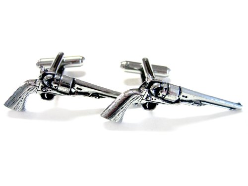 Kiola Designs Antique Revolver Pistol Gun Cufflinks
