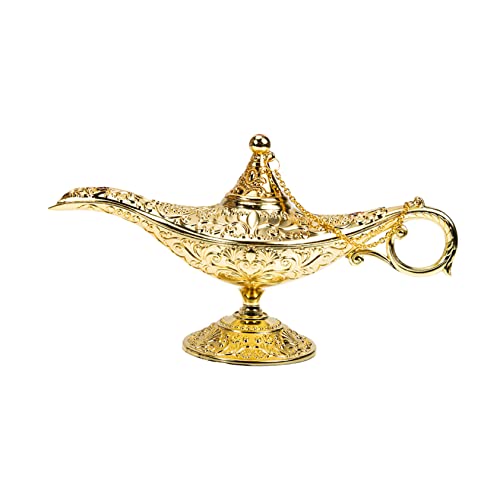 BIUDECO Ornamento Da Tavolo Aladino Vintage Piccolo in Lega Di Zinco Dorata, Decorazione Luminosa Creativa Per La Casa e Regalo Festivo