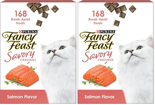 Fancy Feast Purina Limited Ingredient Cat Treats, Savory Cravings Salmon Flavor - 3 oz. Box (Pack of 2)