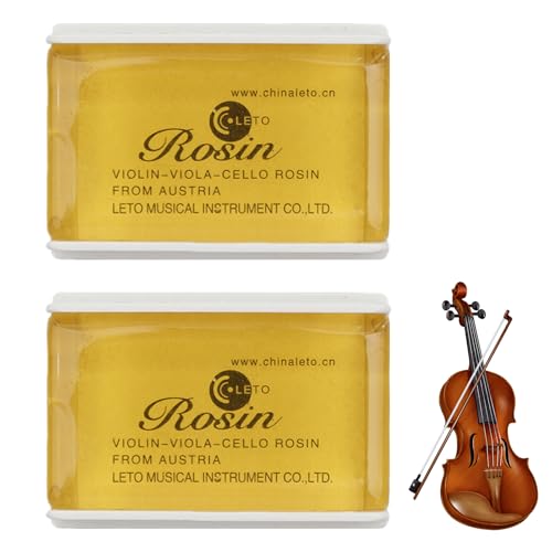 2 Pezzi Colofonia,Pece per Violino Pece Violino,Pece per Violoncello Resina Colofonia a Bassa Polvere Forte Adesione Pece,Adatto Violinos Viola Violoncello e Strumenti ad Arco-Colore Chiaro