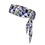 Cinta deportiva para la cabeza YYHHAOFA con diseño de mariposa voladora, secado rápido, absorbe la humedad, banda atlética multifuncional para mujeres y hombres
