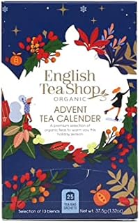 English Tea Shop Organic Advent Calendar 25 Tea Bag Sachets (Pack of 1, 25 Tea Bag Sachets - 13 different flavours)