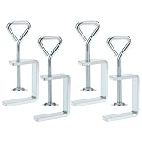 QWORK® 4er Set Hochleistungs Metall C-Klemmen für Holzbearbeitung, Clip Abstand 0,7-4,5 cm, Verzinktes Eisen