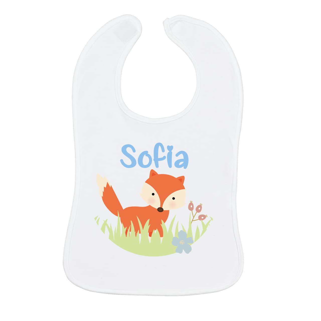 Geburtsgeschenk mit Namen: Kinderbesteck Woody mit Gravur + Lätzchen mit Namen - Fuchs Geschenk Neugeborene (Junge/Mädchen)