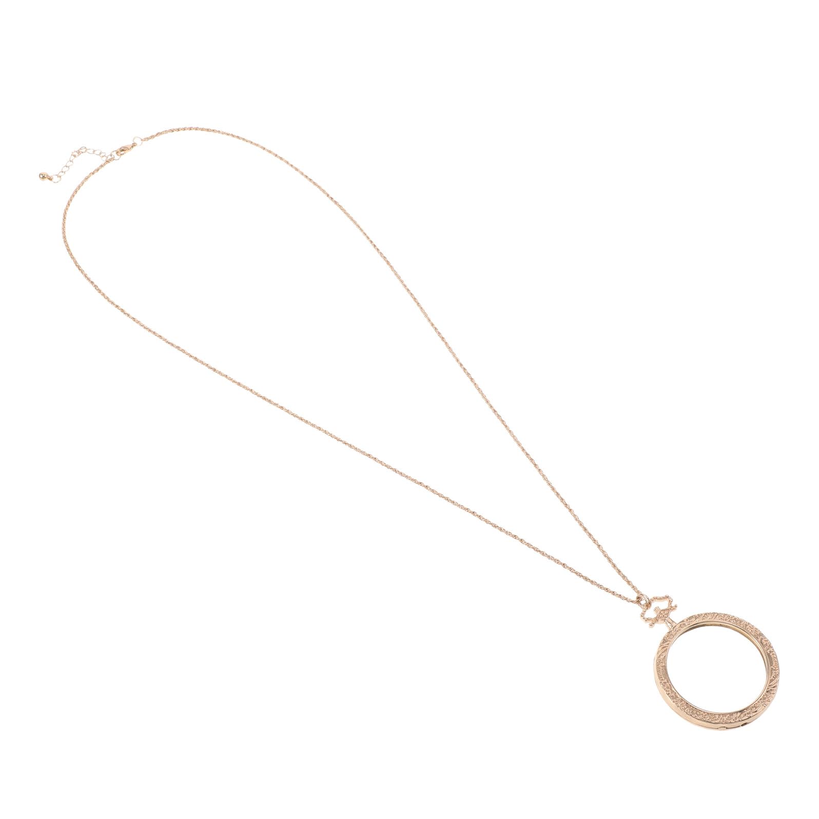 Collier loupe de lecture rétro doré VICASKY avec pendentif double face pour seniors