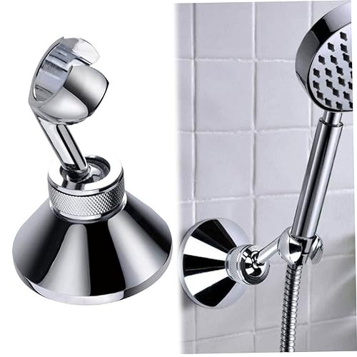 Soporte para cabezal de ducha ajustable que evita caídas y se fija firme a la pared en color plata 4