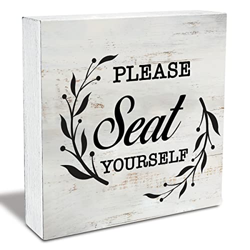 Please Seat Yourself Wood Box Sign Rustic Wooden Box Sign Farmhouse