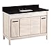 Signature Hardware 473876 Becker 48" Free Standing Single Vanity Set with Teak Cabinet, Vanity Top, and Rectangular Undermount Vitreous China Sink - 8" Faucet Holes