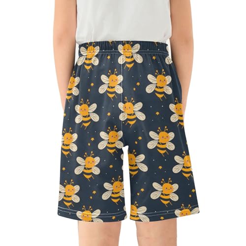 ALAZA Honey Bee Star Pajama Shorts Sleep Shorts Pant Lounge Pajama Bottoms Elastic Waist with Pockets2