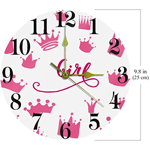 Horloge murale blanche silencieuse Crown sans tic-tac pour école