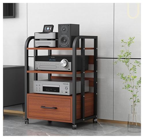 Armoire à composants audio et vidéo en bois avec tiroir de rangement suspendu