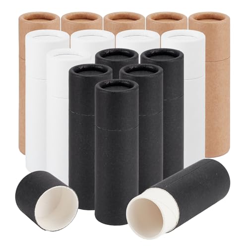 NICENEEDED 15 pz. 10g Tubetti di Balsamo per Labbra in Cartone, Contenitori Rotanti in Carta Kraft per Deodoranti Fai da Te per Rossetti Fatti in Casa