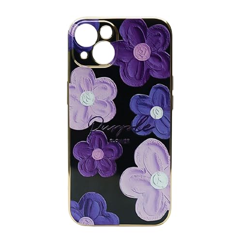Image of Peeperly Back Cover Case for iPhone 14 Plus Soft TPU, Shockproof Protective Durable Botanical Painting Floral Petals Case for Girls & Women(Black)