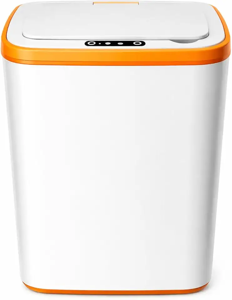 Pratito Lixeira Automática com Sensor Inteligente 15L, Sem Toque, Recarregável via USB, Abertura Rápida e Silenciosa, Ideal para Sala, Cozinha, Banheiro e Escritório (Branco)(Branco)