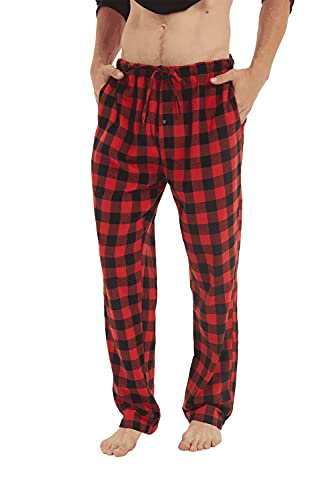 2 Pack Men's Pajama Pants Flannel Cotton Soft Pajamas For Men Plaid Pj Bottoms Lounge Sleepwear With Button Fly #TOP4