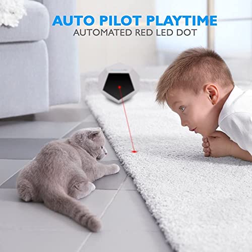 Serenelife Automatic Cat Light Toy - Rotating Moving Electronic Red Dot Led Pointer Pen W/ Auto Wireless Control - Remote Light Beam Teaser Machine For Interactive & Smart Sensory #TOP3