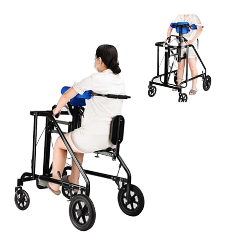 Andador para personas con parálisis cerebral, estándar, con ancho ajustable y soporte para brazos, con ruedas, 4 ruedas, para personas mayores y adultos con parálisis cerebral.