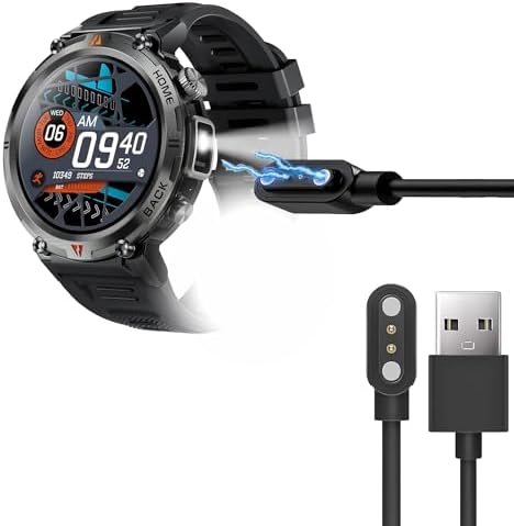 Blueshaweu for EIGIIS KE3 Smartwatch Charger, 2 Pin Magnetic USB Replacement Charging Compatible with EIGIIS, KLOGIPOW, JELLOO, WitUser, VOPOCO, LaNikar DWTKE3, KE2, KE3, EW5 Smart Watch