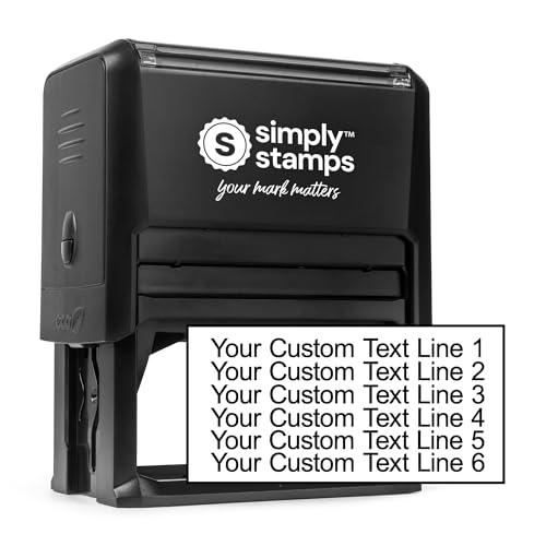 904 Custom 6-Line Text Stamp, Self-Inking - Short