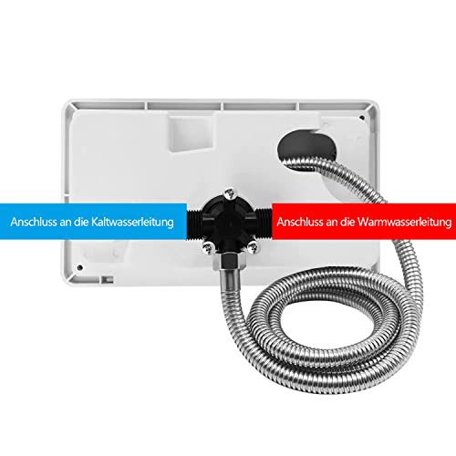 awagas RV Duschkasten 23x11.5cm Camping dusche für Wohnmobile Außenduschkabine Heiß Kaltschalter Duschschlauch Duschkopf Wohnmobi ZubehöR für Marine Wohnmobil Camper Caravan