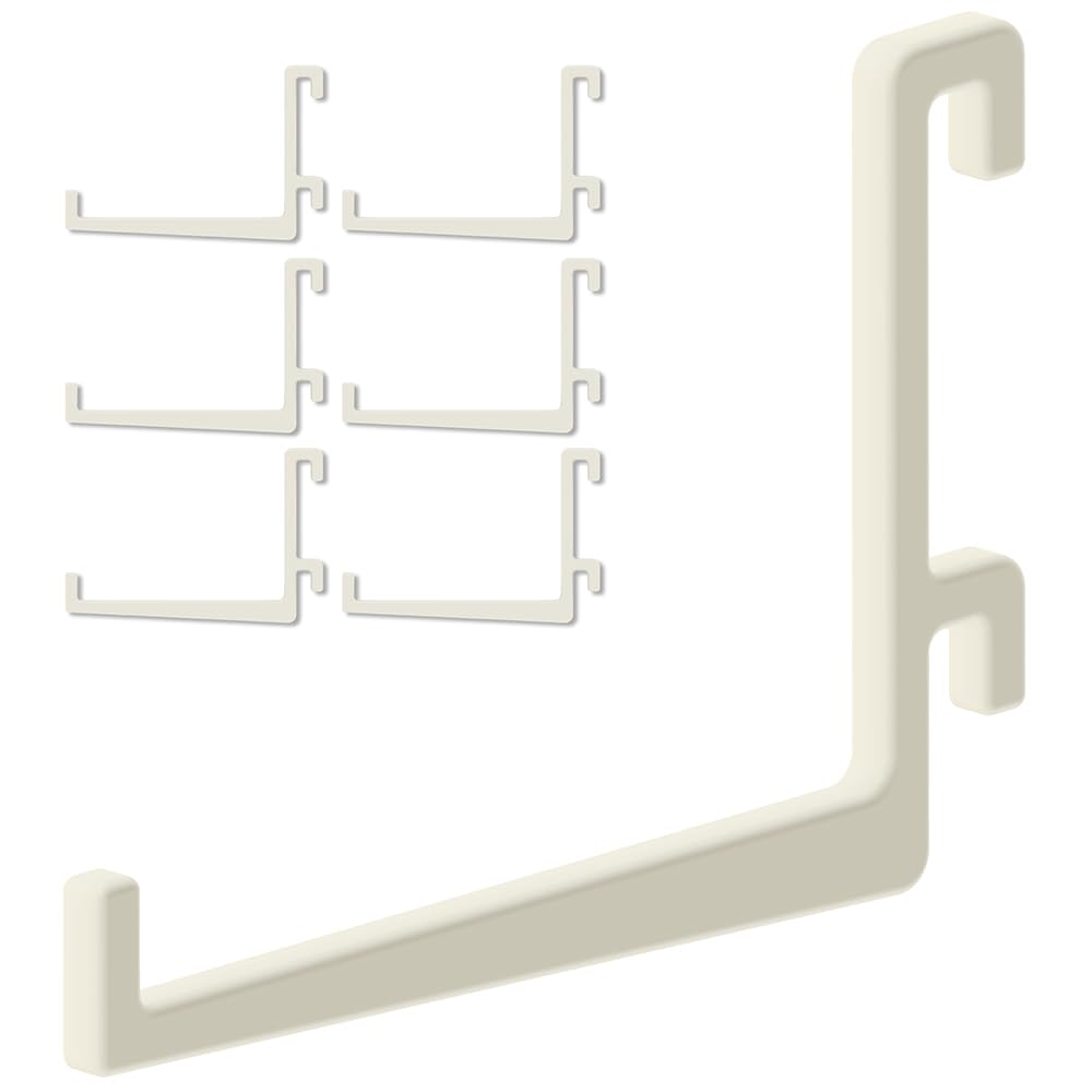 Set di 6 ganci per pannello forato Ikea Skadis - Gancio a L dritto, 75 mm - Supporto da parete, pannello per utensili e accessori