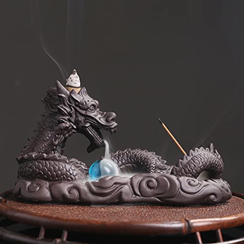 Dragon Backflow Incense Burner Waterfall Incense Holder Dragon Creative Smoke Incense Cones Decoration Incense Burner Ornamen For Home Office Yoga Temple #TOP1