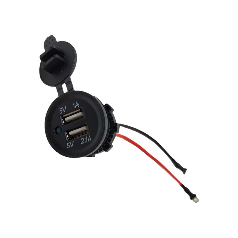 3.1A 12-24V Dual USB Charger with 15cm Extension Cable 16AWG Wire for Marine Truck Motorcycle Car etc