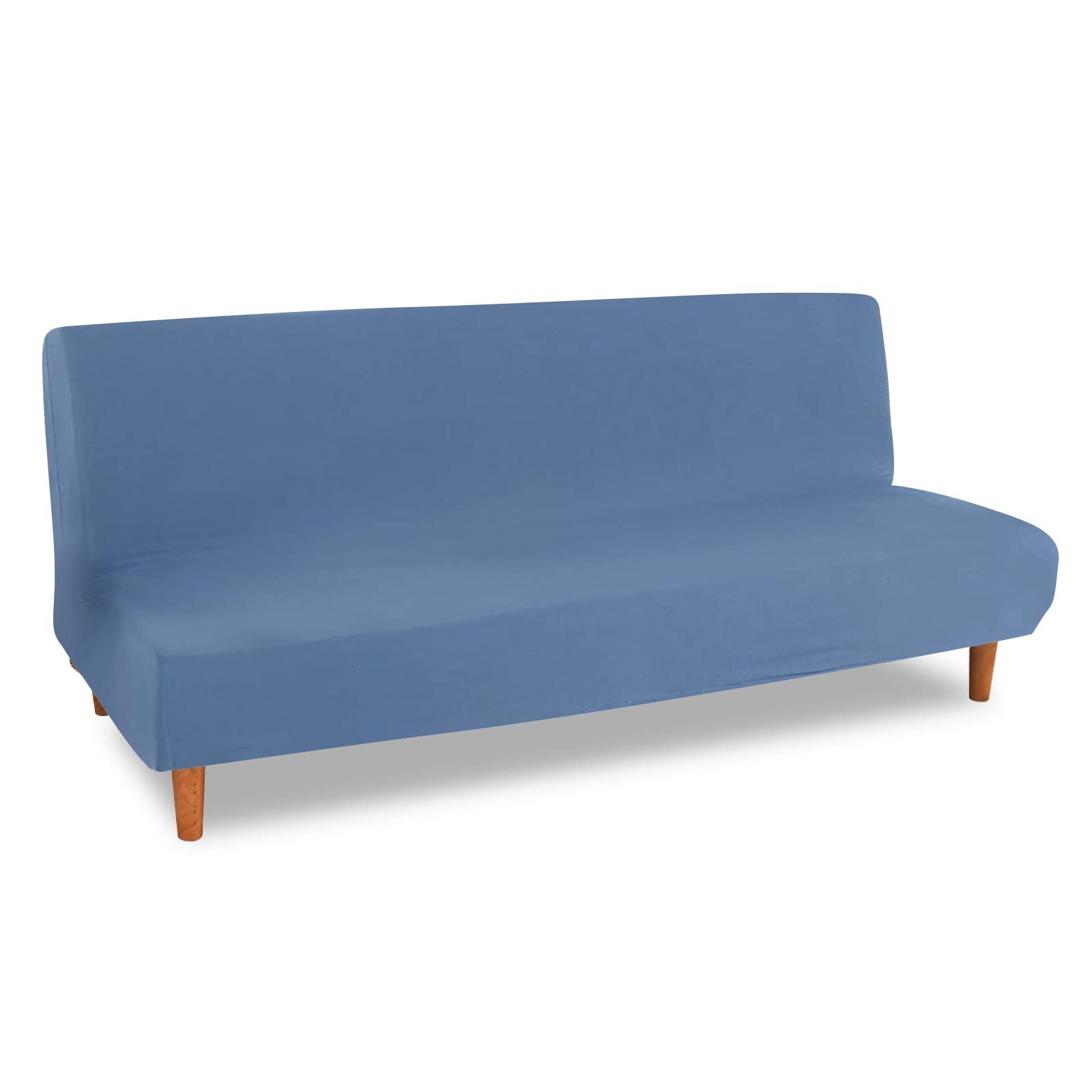 Lydevo Copridivano 3 Posti Senza Braccioli Elasticizzato Universale, Copridivano Letto Pieghevole Clic Clac Lavabile Rimovibile Estraibile, Fodera per Divano Futon per Soggiorno Casa,Grigio Blu