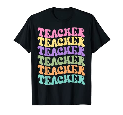 Groovy Teacher, camiseta retro pastel para profesores, profesor retro Camiseta
