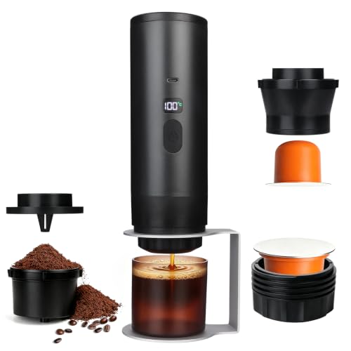 Image of Pxvelcn Portable Espresso Maker Camping, Portable Coffee Maker Self Heating